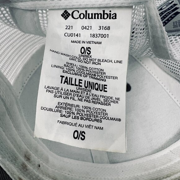 Columbia Unisex Hat O/S Green White Mesh Snapback PFG Fish Flag Patch Cap - Picture 6 of 8